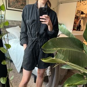 Good American Romper size 4 Black Denim